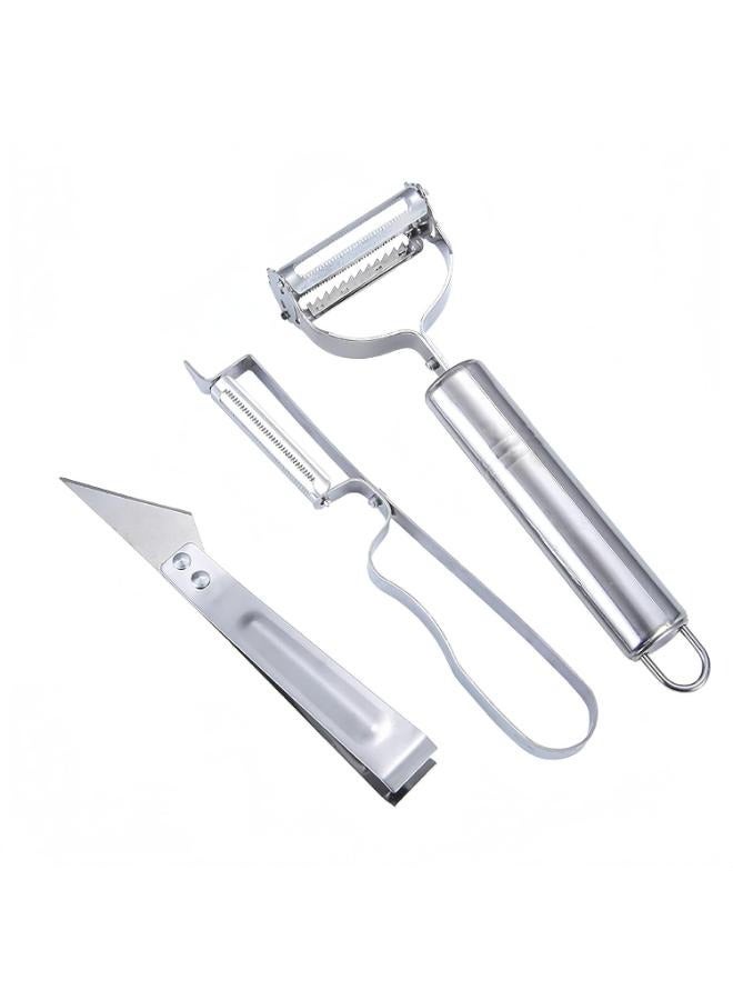 Set of Kitchen Vegetable Tool Set Stainless Steel Grater Melon Peeler Double-headed Peeler Plucking Hair Plucking Clip Fruit Peeler - Image 1