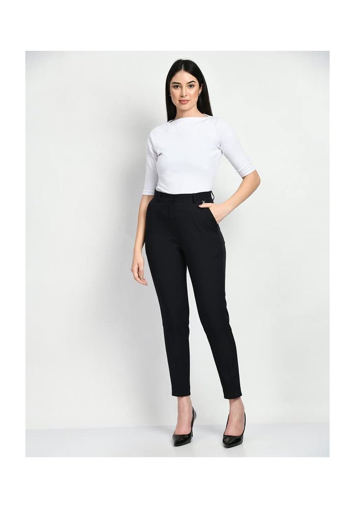 Exude White Boat Neck T-Shirt for Women - Image 4