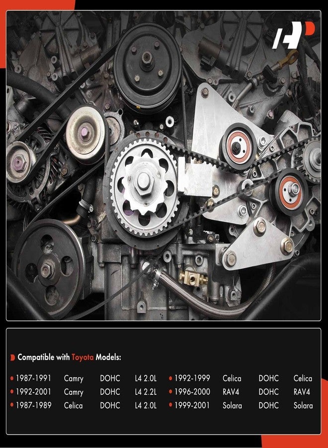 A-Premium 12PCS Engine Timing Belt Kit Water Pump W/Tensioner Compatible with Toyota Camry 87-01, RAV4 96-00, Celica 87-89/92-99, Solara 99-01 - 2.0L 2.2L, Replace# 9008031023 - Image 2