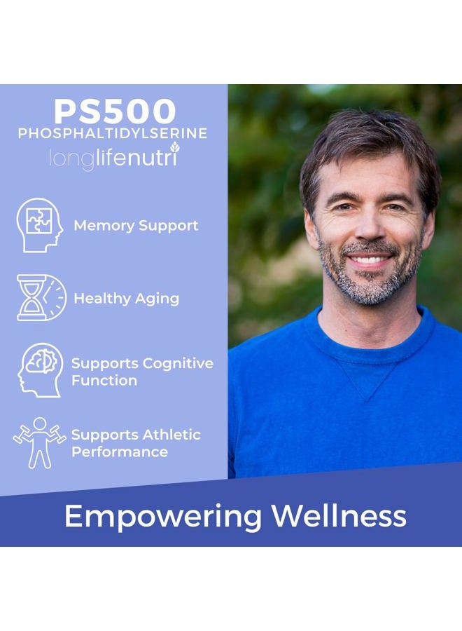 LongLifeNutri Phosphatidylserine Pure 500mg – 180 Vegetarian Pills, 3-Month Supply, Supplement for Strengthening Memory, Focus & Cognitive Function, Made in USA, Lab Tested, Soy Free, Non GMO - Image 4