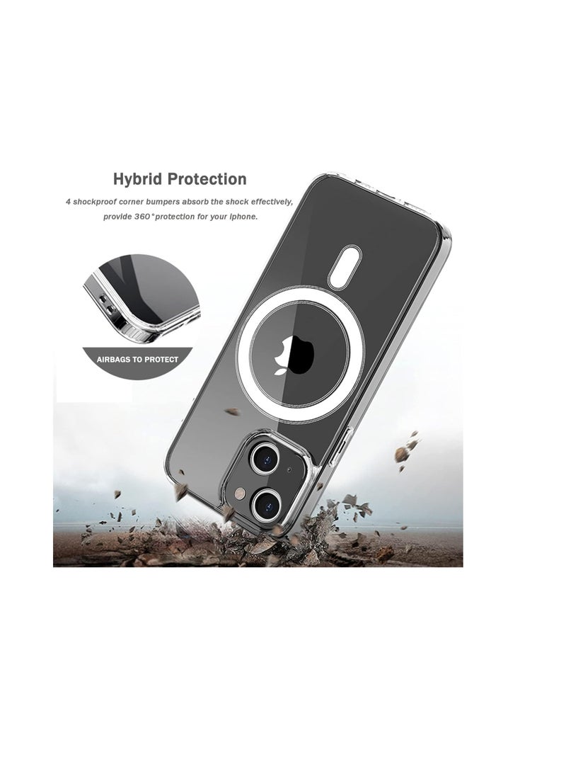 Generic - Case Compatible with iPhone 15 Pro Magsafe Clear Cover Magnetic Wireless Charging Support, Shockproof Protection, Scratch-Resistant - Image 1