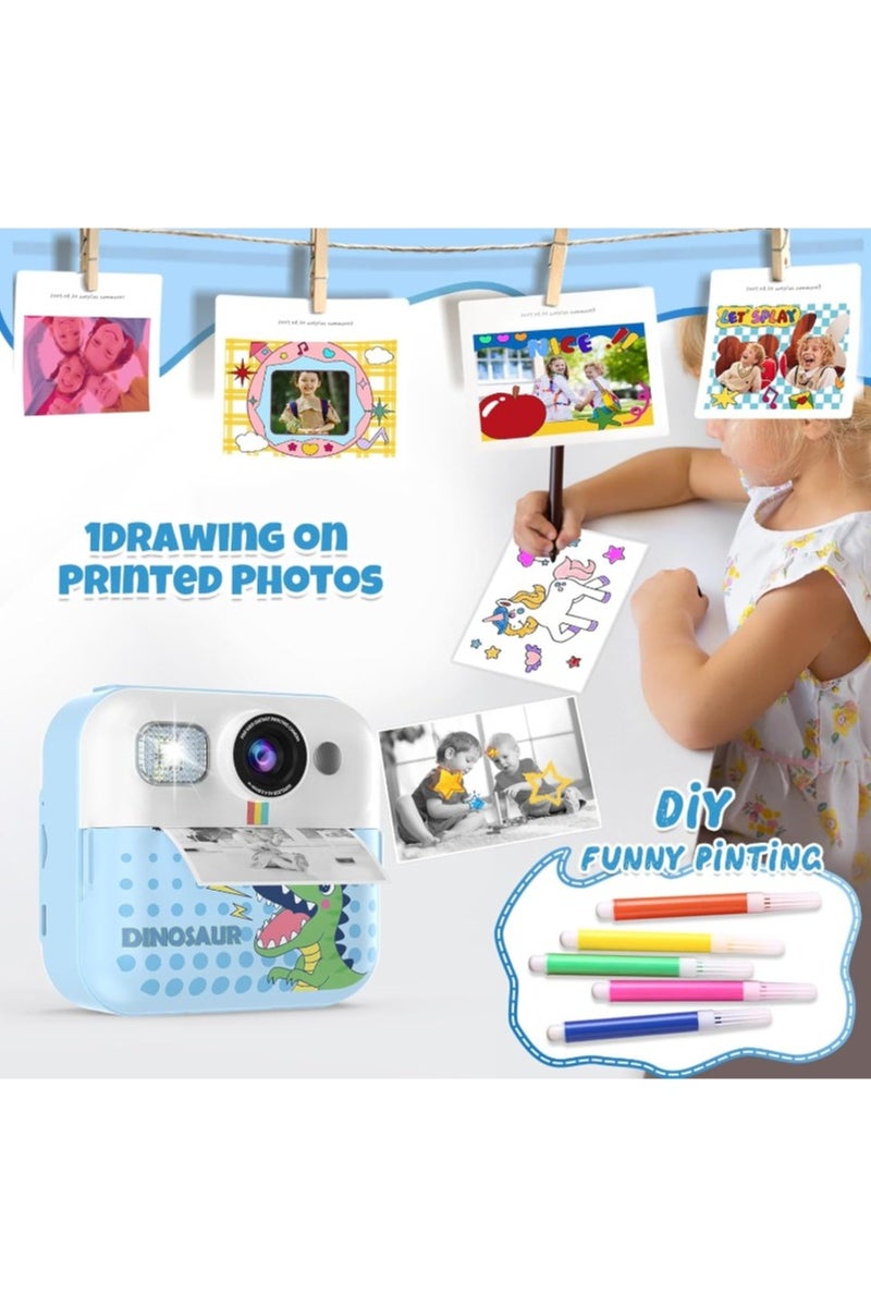 BlueFire Kids Instant Print Camera 1080p HD – Mini Selfie Camera with 2.4" Touch Screen, Thermal Instant Print, Full HD Video, LED Flash, Waterproof & Shockproof – Fun Toy Camera with 32GB SD Card - Image 4