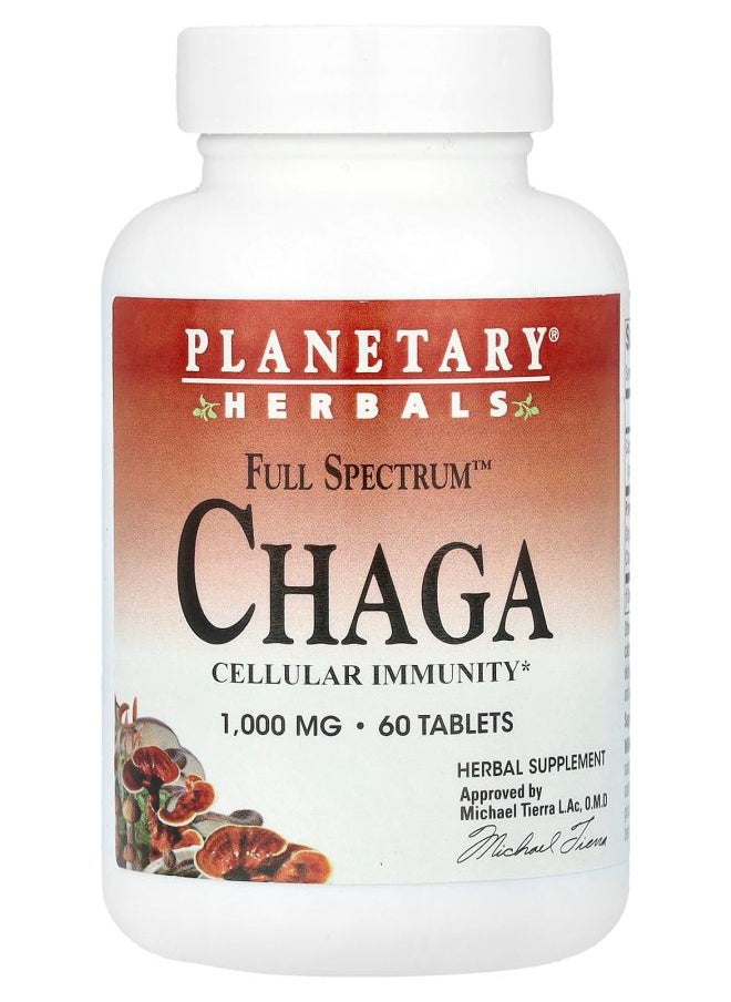 PLANETARY HERBALS Full Spectrum™ Chaga 1000 mg 60 Tablets 