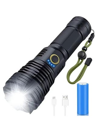 COOLBABY Rechargeable LED Torch High Lumen 90000 Lumen Super Bright Tactical Torch With 5 Light Modes And 26650 Battery Zoom Waterproof Torch With Zoom For Hiking Camping Ride Or Emergency (Black) - pzsku/Z35A87304743AE4DB3A71Z/45/_/1693382779/4cb5969b-07c9-4ff9-9dc8-6ed88f8866ee