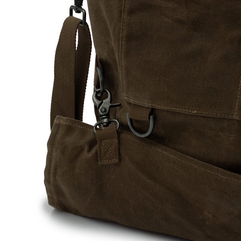 Barebones Harvesting and Gathering Bag - Foraging, Harvest and Fruit Picking Bag with Convertible Straps - Water-Resistant Waxed Canvas Gardening Tool Bag (Dark Khaki) - Image 3