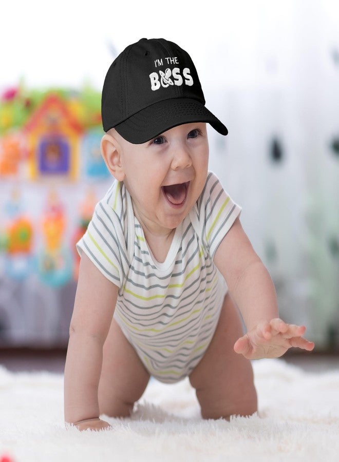 DALIX I'm The Boss Baby Hat Infant Baseball Cap for Baby Girls and Boys in Black - Image 5