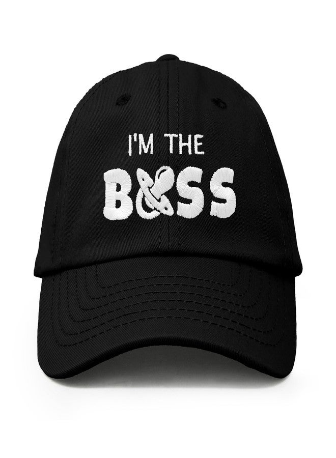 DALIX I'm The Boss Baby Hat Infant Baseball Cap for Baby Girls and Boys in Black - Image 1