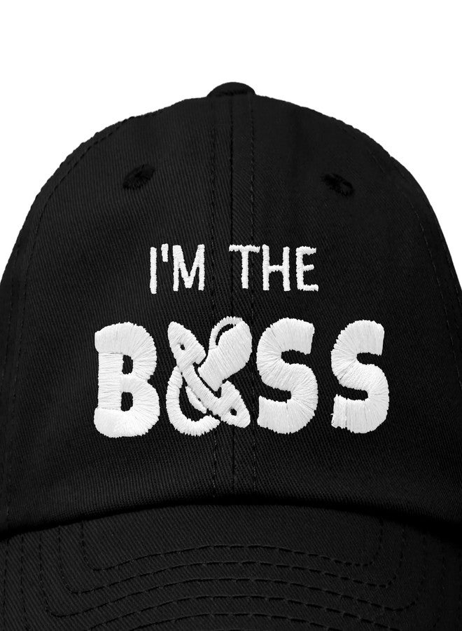 DALIX I'm The Boss Baby Hat Infant Baseball Cap for Baby Girls and Boys in Black - Image 2