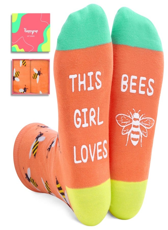 Happy Pop HAPPYPOP Funny Bee Socks for Women - Honey Bee Keepers Gifts for Mom Mothers Day Gifts for Animal Lovers - Image 1