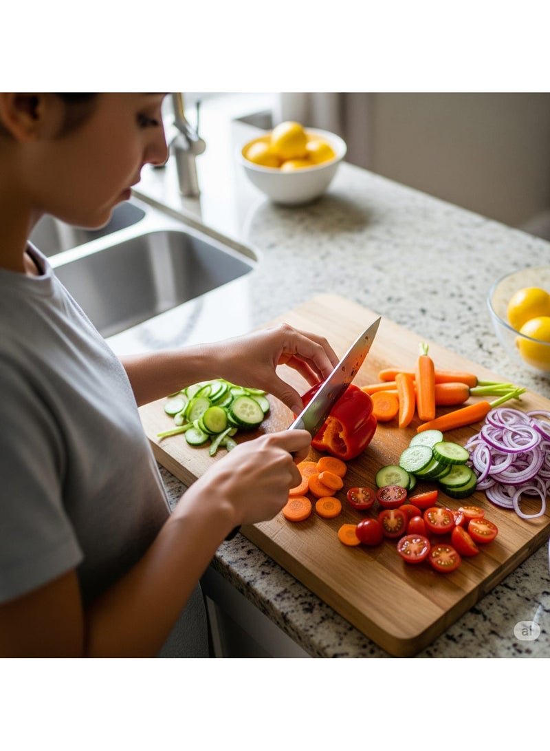 لوح تقطيع من الخيزران للمطبخ، لوح تقطيع خشبي متين لتقطيع الخضروات واللحوم، لوح تقطيع، - Image 3