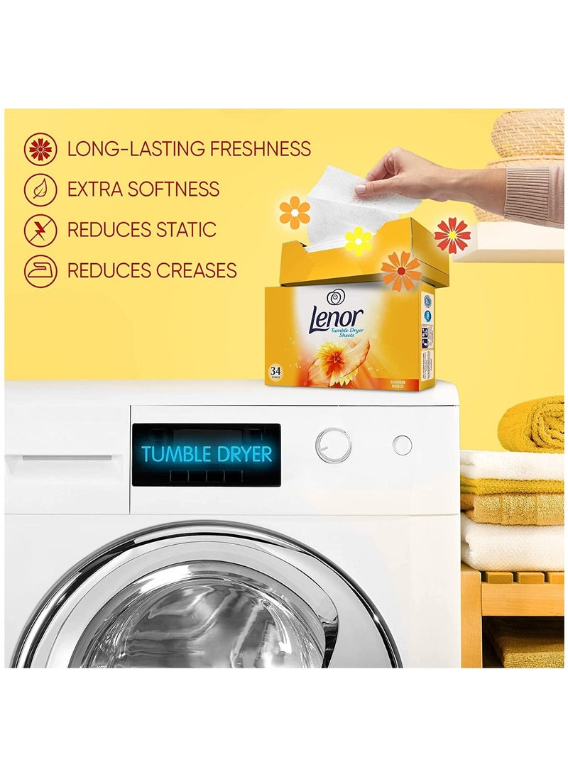 Lenor Tumble Dryer Sheets Summer Breeze 34 Sheets - Image 2