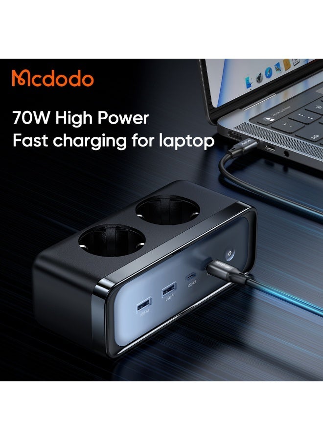 Mcdodo Charger 4610 6in1 GAN 70W Lightning Protection Power Strip (Eu Plug) - Image 3