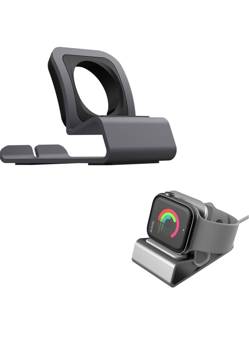 Captaintech Charger Stand for Apple Watch 45mm 41mm 44mm 40mm 42mm 38mm iWatch Series 8 SE2 7 SE 6 5 4 3 2 1, Desktop Aluminum Holder for Apple Watch Charging Stand Dock Supports Nightstand Mode - Image 1