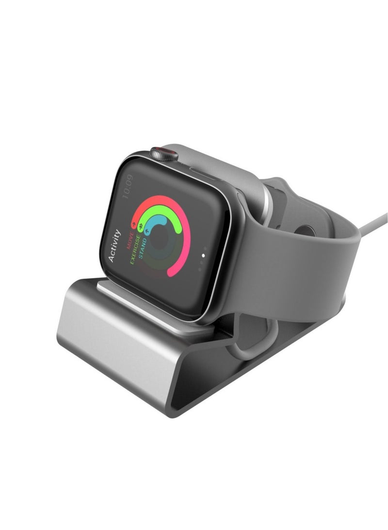 Captaintech Charger Stand for Apple Watch 45mm 41mm 44mm 40mm 42mm 38mm iWatch Series 8 SE2 7 SE 6 5 4 3 2 1, Desktop Aluminum Holder for Apple Watch Charging Stand Dock Supports Nightstand Mode - Image 2