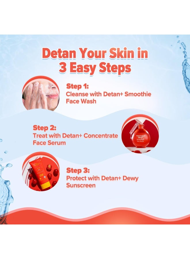 Aqualogica Detan+ Smoothie Face Wash with Glycolic Acid & Cherry Tomato for Men & Women for Tan removal, Hydrates & Gentle Exfoliates -Oily, Dry, Sensitive & Combination Skin -100ml - Image 3