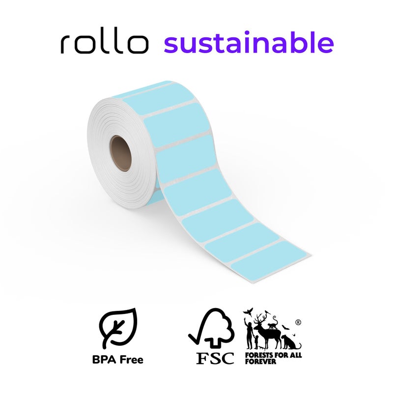 Rollo Direct Thermal 2x1 Sticker Labels - Roll of 1,000 Green Thermal Labels - Multi-Purpose Thermal Printer Stickers - Image 3