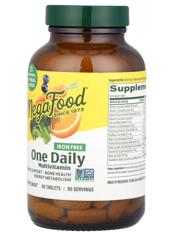 MegaFood One Daily Multivitamin Iron Free  90 Tablets - Image 2