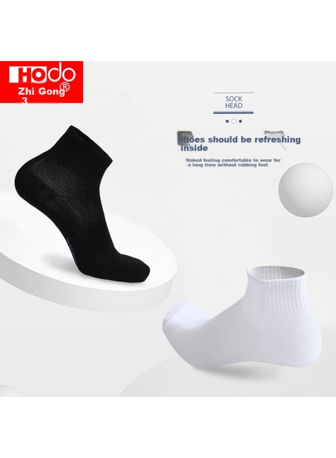hongdou Hodo Men's Socks, Soft Cotton Breathable Mesh Casual Sports Commuter Mid-calf Socks, 6 Pairs Pack - Image 4
