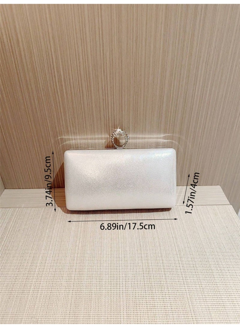 Silver Evening Clutch Bag – Perfect Size for Parties and Special Occasions - Image 4