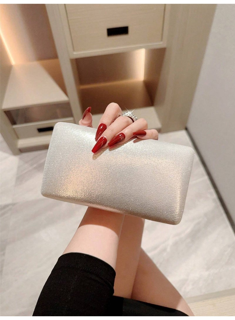 Silver Evening Clutch Bag – Perfect Size for Parties and Special Occasions - Image 3