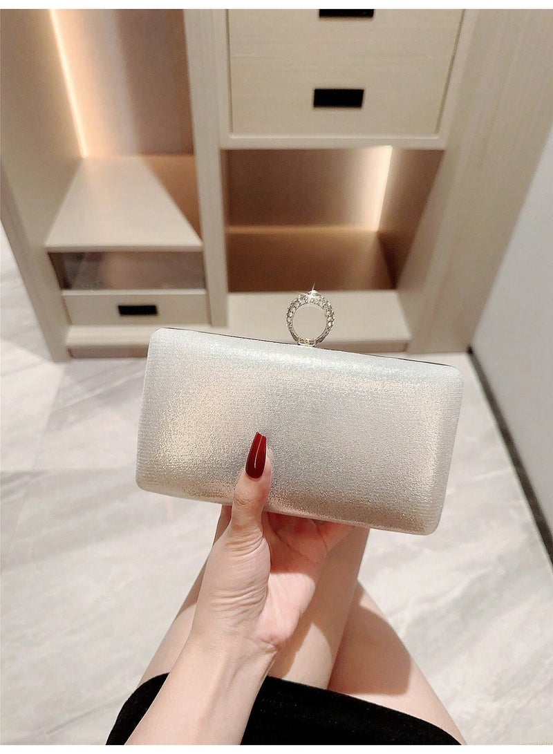 Silver Evening Clutch Bag – Perfect Size for Parties and Special Occasions - Image 2