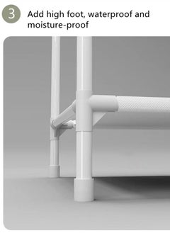 Kutis رف معطف متعدد الوظائف مكون من قطعة واحدة، رف ملابس بسيط، أبيض معدني، 180 × 45 سنتيمتر  - Image 5