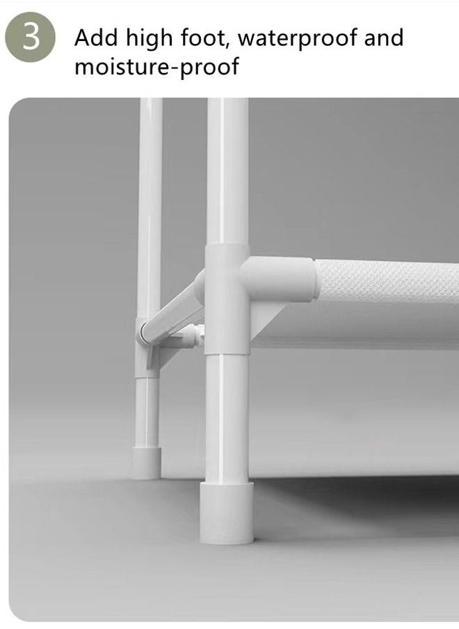 Kutis - 1-Piece Multi-Function Double-Deck Coat Rack Simple Clothes Rack White Metal 180 x 45 Centimeter - Image 1
