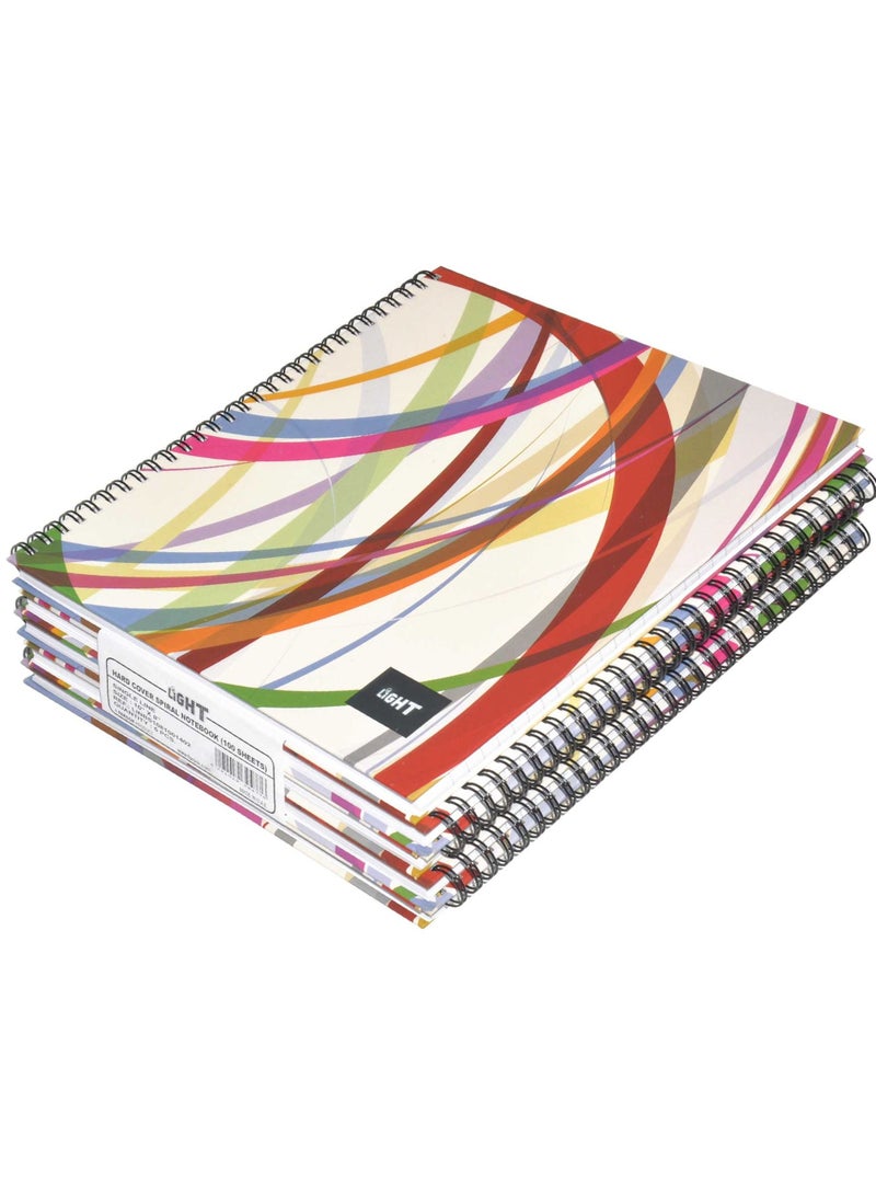 FIS دفتر ملاحظات غلاف صلب تصميم حلزوني FIS LIGHT عبوة من 5 ، 10X8 بوصة (25.4 X 20.32 سم) ، 100 ورقة -LINBS1081001402 - Image 1