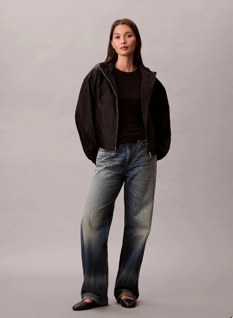 Calvin Klein Black Emblem Logo Jacquard Wind Jacket for Women | Best Price UAE