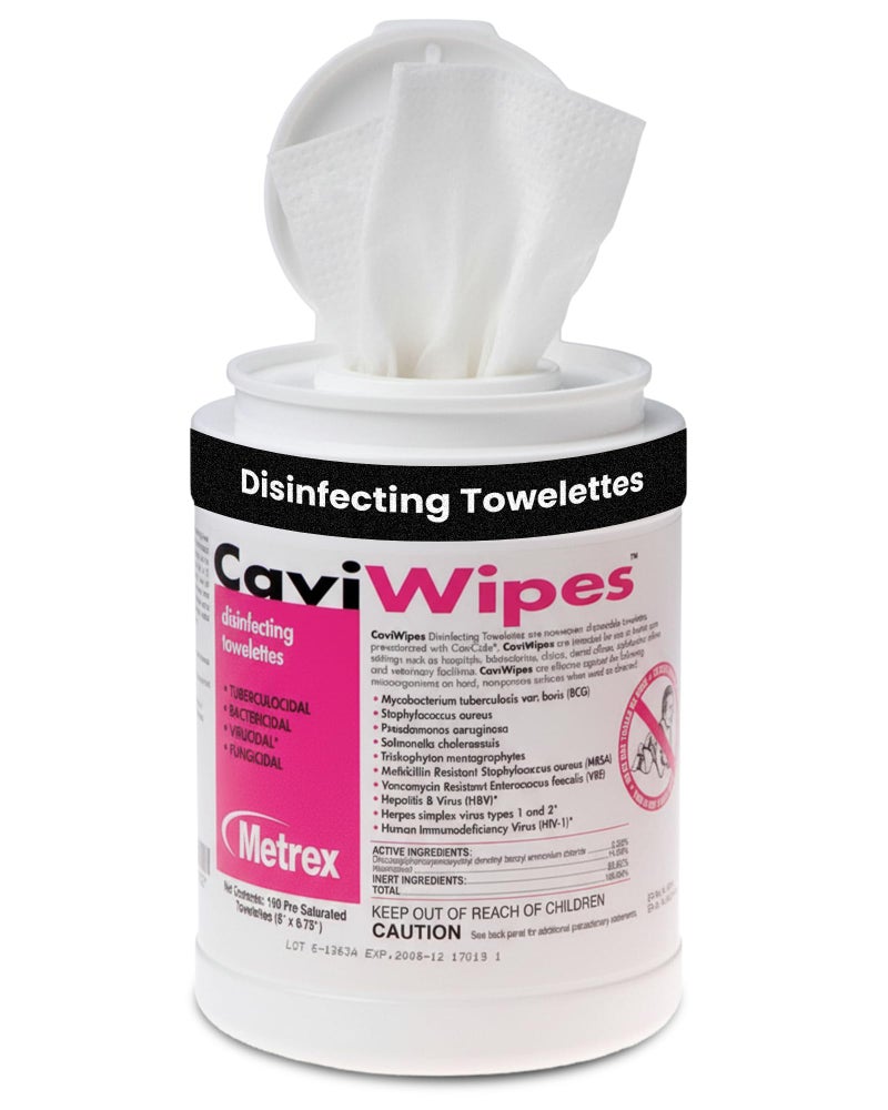 Metrex CaviWipes Disinfecting Towelettes Canister Wipes, 160 Count, White - Image 1