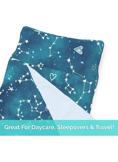 JumpOff Jo JumpOff Jo - Toddler Nap Mat for Preschool, Daycare, and Kindergarten - Sleeping Bag for Kids with Removable Pillow and Ultra Soft Blanket - Night Sky  - Image 5