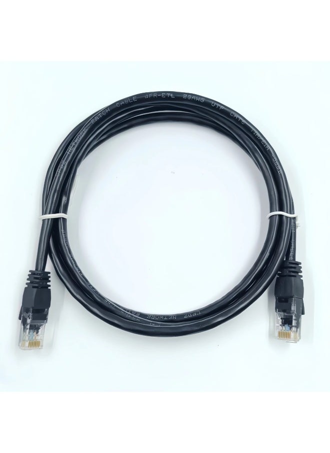 Generic Category 6 Network Cable Household Gigabit Finished Network Cable Computer Router High-speed Cable Non-shielded Broadband Jumper-Color:Black-Line Length:1 M  - Image 1