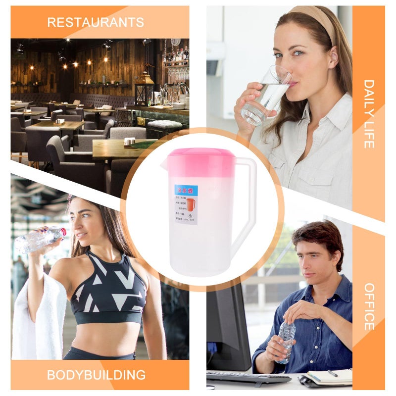 Plastic Measuring Pitcher 2500ml With Lid Heat Resistant Cold Water Jug For Juices And Beverages - Image 4