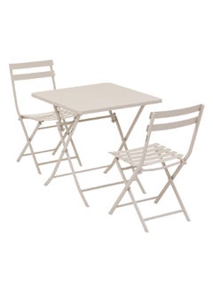 Hesperide Greensboro Pliable Epoxy Treated Steel Foldable Chair Light Beige 81 x 50 cm 187021  - Image 4