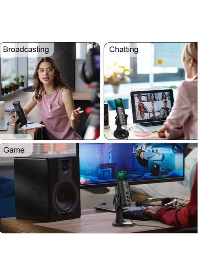 JMARY MC-PW9 USB Cable Microphone Voice Recording Tool RGB Light - Image 5