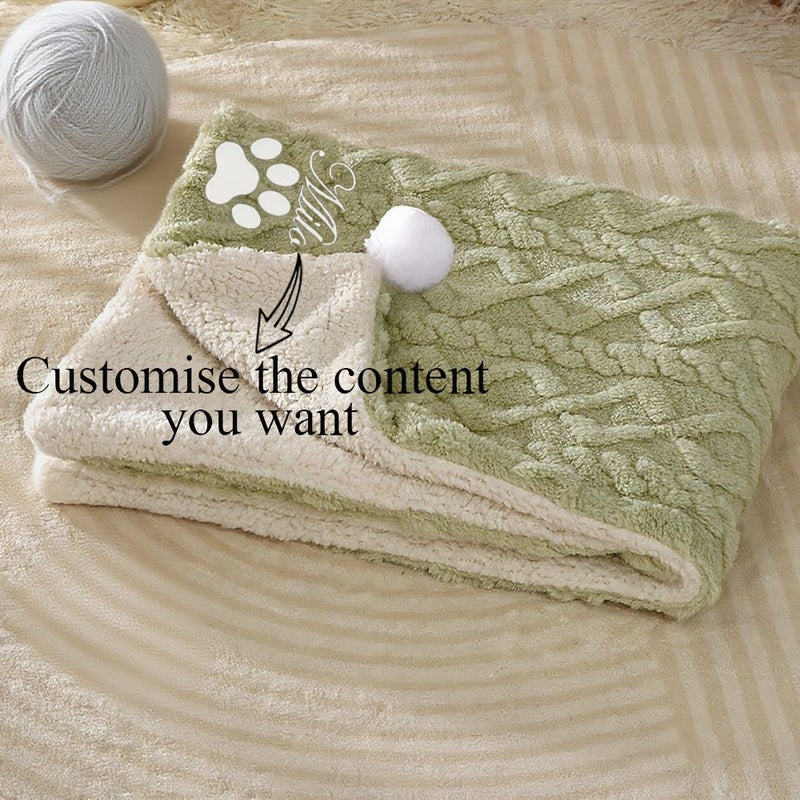 Custom Pet Embroidery Blanket Double Sided Plush Texture Soft Fluffy Yellow 21.65 X 27.56 Inch Style 1 Customizable Dog Cat Name Blanket Gift For Pet Mothers - Image 5