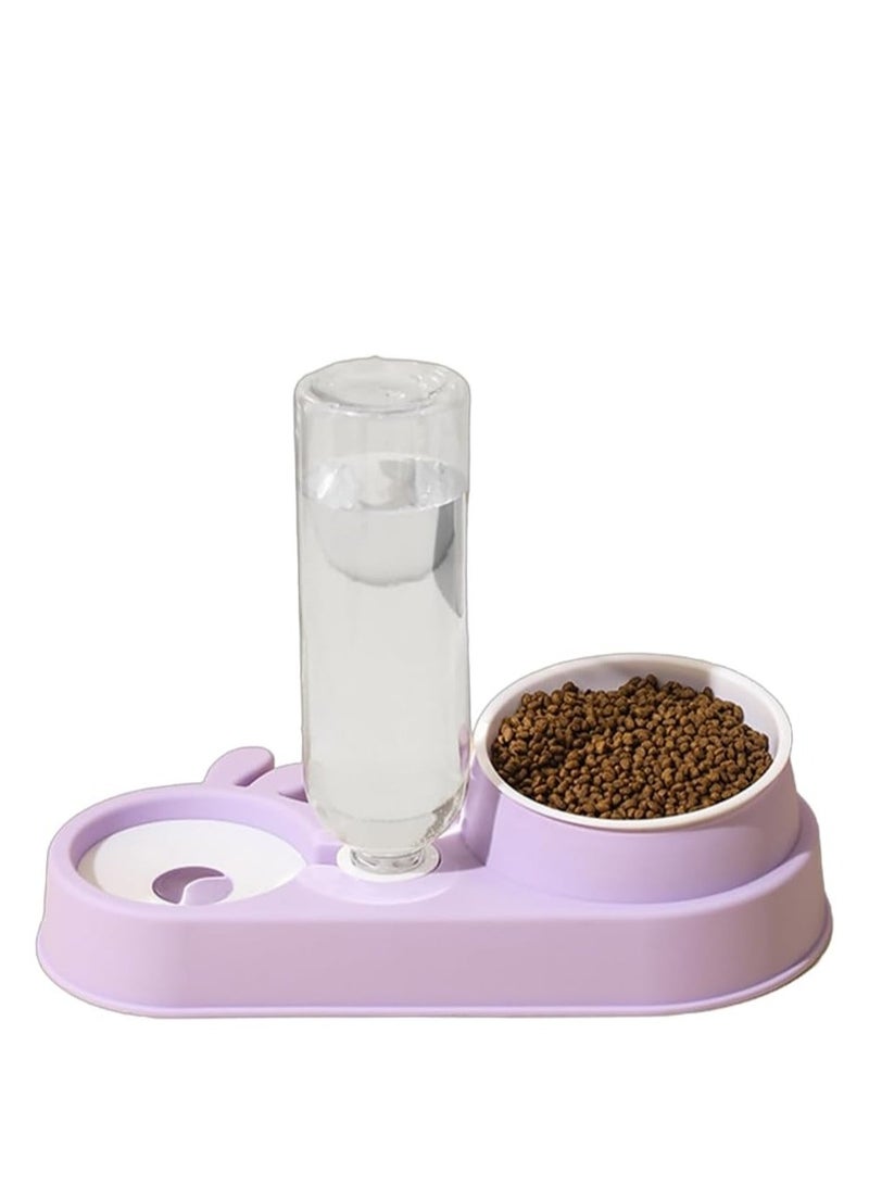 Automatic Cats Food Bowl 2 in 1 Pet Food Feeders with Automatic Water Bottle Bowl Double Bowl - Image 1