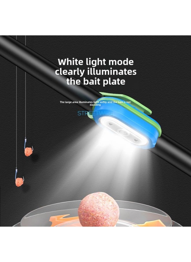 Generic Multi-functional Mini Hook Fishing Light Floodlight Magnetic Fishing Rod Light With Induction Night Fishing Protection Light Red And Blue Warning Light-Color:Tip-152a Mini Multifunctional Fishing Light-magnetic Suction Type [blue; Built-in Battery 300mah]  - Image 3