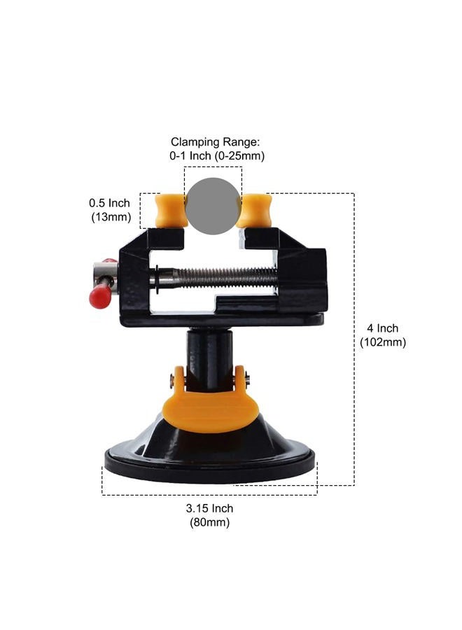 Saipe Universal Mini Table Vise Clamp 360° Suction Vice Clamp Drill Press Vise Table Bench Vice Craft Vise DIY Sculpture Craft Carving Tool for Jewelry Watch Walnut - Image 2