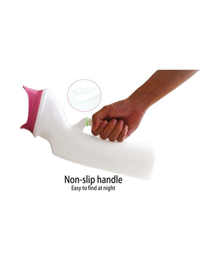 Female Urinal 1000ml/33oz for Women, Urine Bottle for Elderly Pee in Bed, Pee Bottle for Urine Collection in Hospital or Camping，Reusable Chamber Pot - Image 4