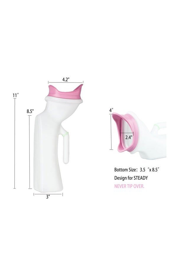 Female Urinal 1000ml/33oz for Women, Urine Bottle for Elderly Pee in Bed, Pee Bottle for Urine Collection in Hospital or Camping，Reusable Chamber Pot - Image 3
