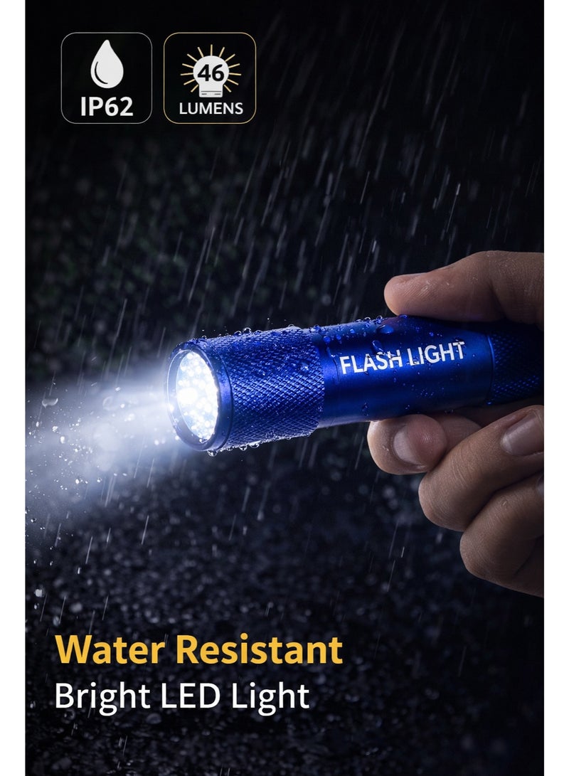 9 LED Flashlight Compact Torch – 46 Lumens Bright Light with 25m Beam Distance – Aluminum Body Waterproof Torch with AAA Batteries for Emergency, Outdoor and Daily Use - Image 3