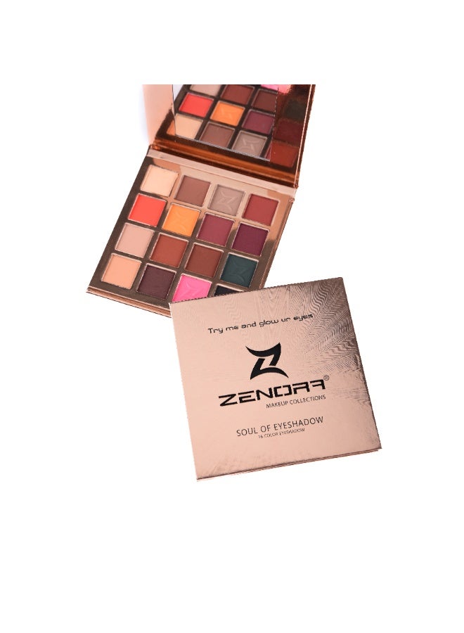 ZENORA Soul of Eyeshadow 16 Color Palette - Your Essential Collection for Warm & Natural Looks - Image 2