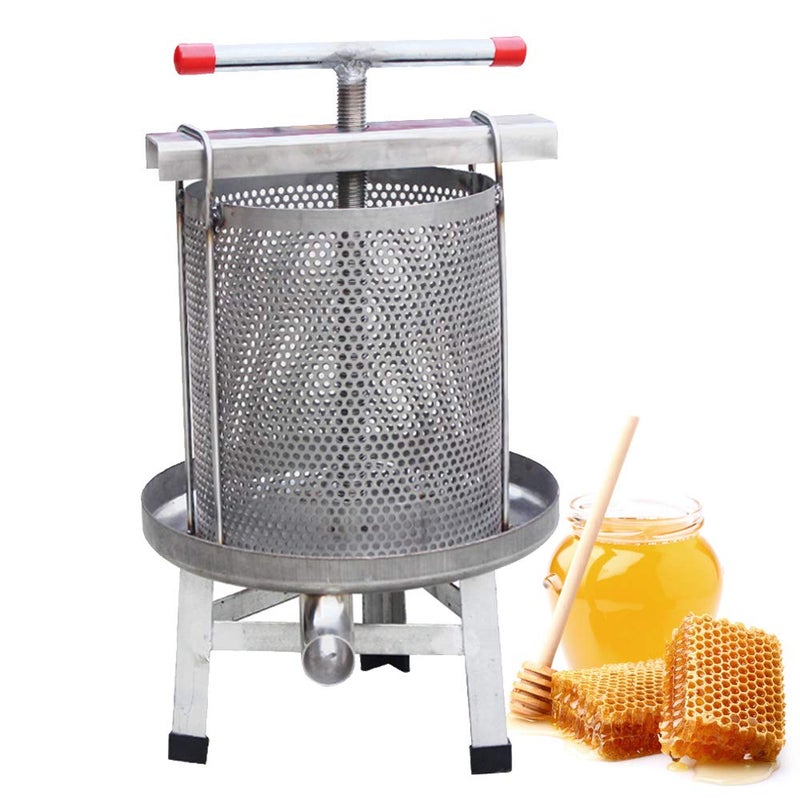 Honey Presser Beeswax Extractor Beekeeping Machine Stainless Steel Household Manual Honey Press Extractor Beekeeping Tool for Wine Honey and Juice Making 201 Stainless steel