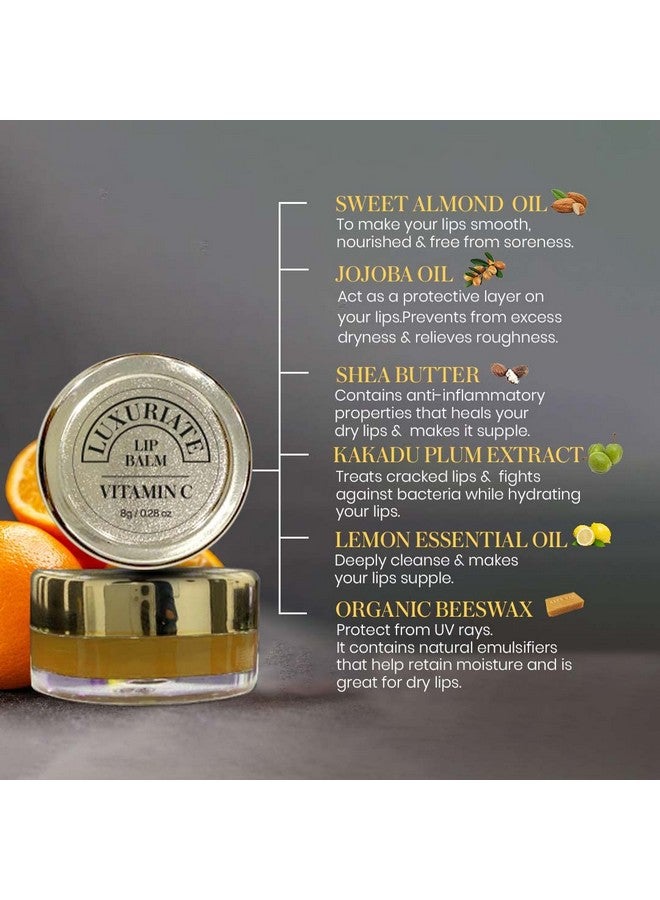 LUXURIATE Orange Vitamin C Lip Balm,Organic, Paraben & Sulphate Free Lip Gloss, Dry & Chapped Lips Care for Men & Women - 8 gm | Lip Balm - Image 2