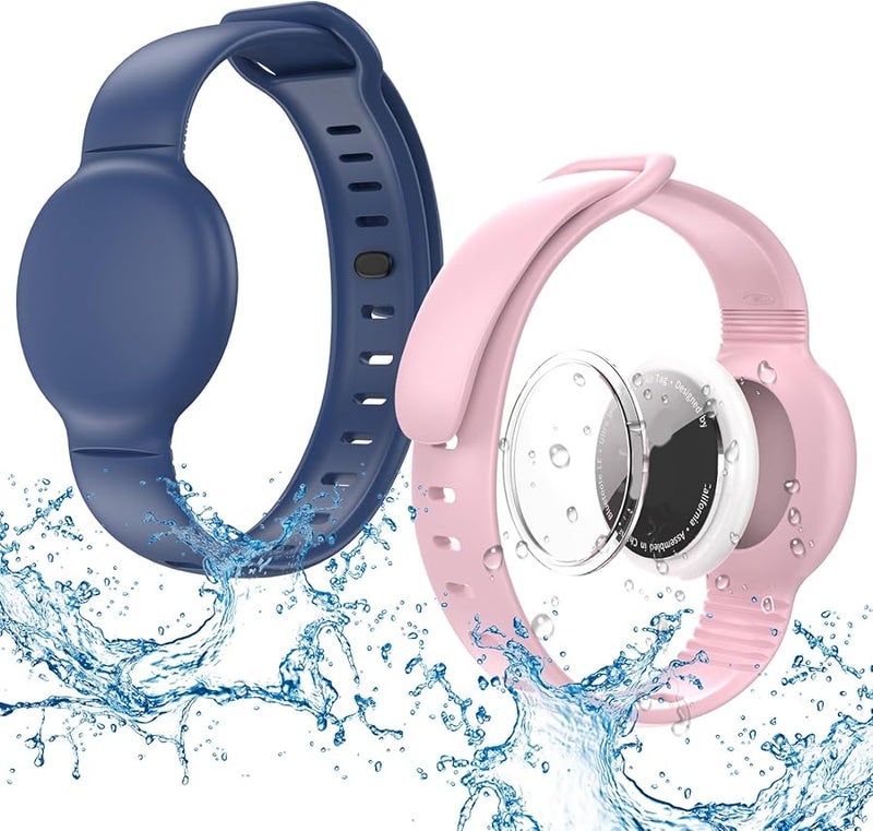 Blue Silicone Wristband Tracker Protective Case for Kids Adults GPS Locator - Image 3