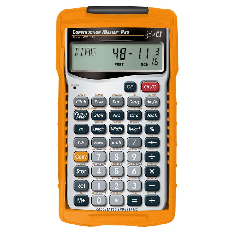 Calculated Industries 4065 Construction Master Pro Advanced Construction Math Feet-inch-Fraction Calculator for Contractors, Estimators, Builders, Framers, Remodelers, Renovators and Carpenters - Image 1