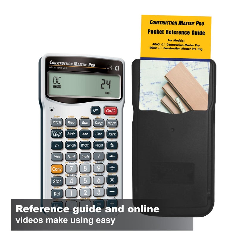 Calculated Industries 4065 Construction Master Pro Advanced Construction Math Feet-inch-Fraction Calculator for Contractors, Estimators, Builders, Framers, Remodelers, Renovators and Carpenters - Image 4