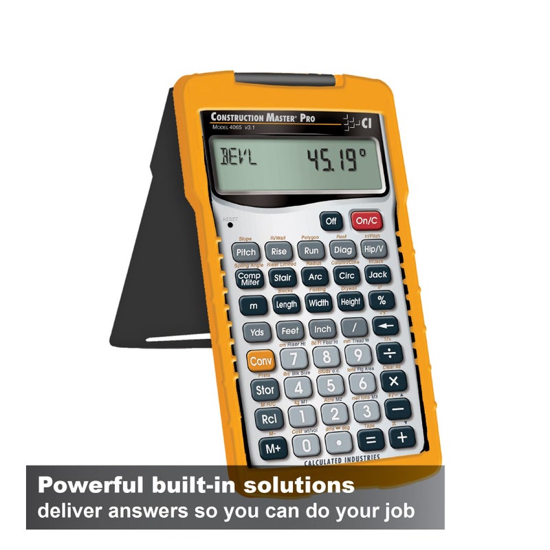 Calculated Industries 4065 Construction Master Pro Advanced Construction Math Feet-inch-Fraction Calculator for Contractors, Estimators, Builders, Framers, Remodelers, Renovators and Carpenters - Image 3