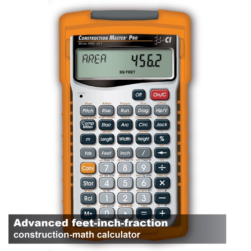 Calculated Industries 4065 Construction Master Pro Advanced Construction Math Feet-inch-Fraction Calculator for Contractors, Estimators, Builders, Framers, Remodelers, Renovators and Carpenters - Image 2